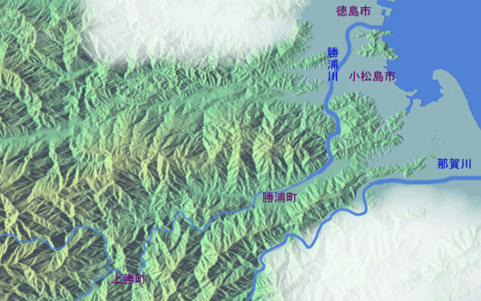 勝浦川流域の地図
